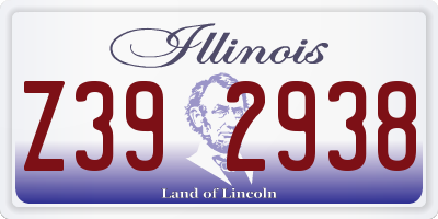 IL license plate Z392938