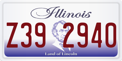 IL license plate Z392940