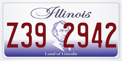 IL license plate Z392942
