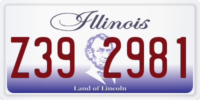 IL license plate Z392981