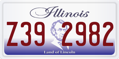 IL license plate Z392982