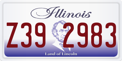 IL license plate Z392983