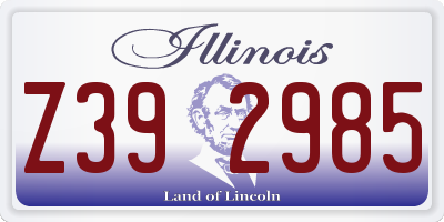 IL license plate Z392985