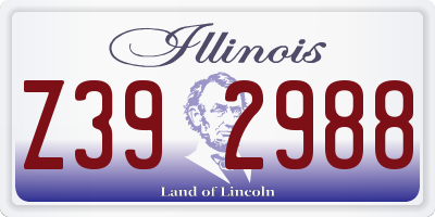 IL license plate Z392988