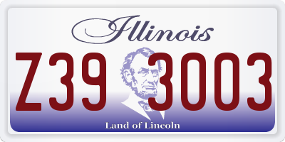 IL license plate Z393003