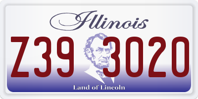 IL license plate Z393020
