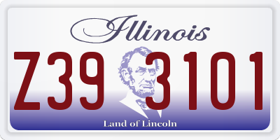 IL license plate Z393101