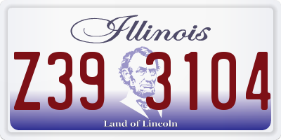 IL license plate Z393104