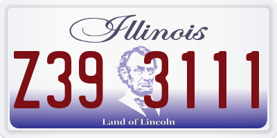 IL license plate Z393111