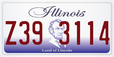 IL license plate Z393114