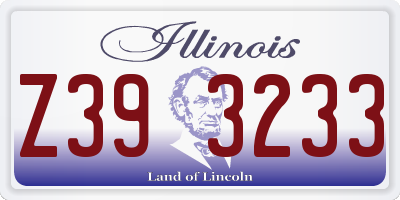 IL license plate Z393233
