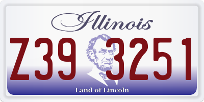 IL license plate Z393251