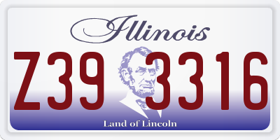 IL license plate Z393316