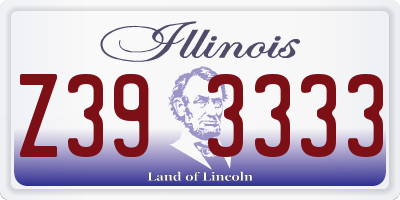 IL license plate Z393333