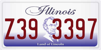 IL license plate Z393397