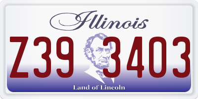 IL license plate Z393403