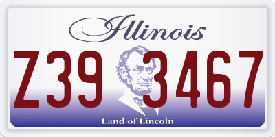 IL license plate Z393467
