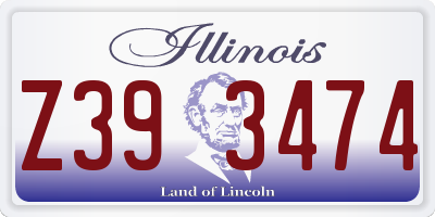 IL license plate Z393474