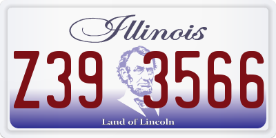 IL license plate Z393566