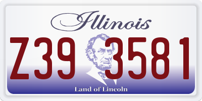 IL license plate Z393581