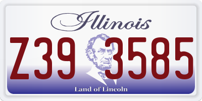 IL license plate Z393585