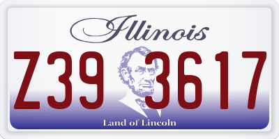 IL license plate Z393617