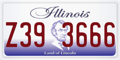 IL license plate Z393666