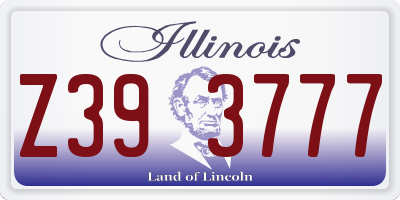 IL license plate Z393777
