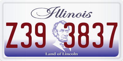 IL license plate Z393837