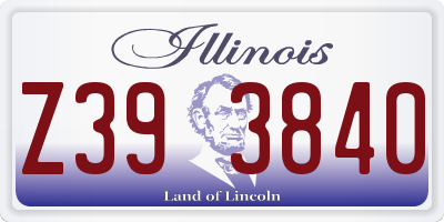 IL license plate Z393840