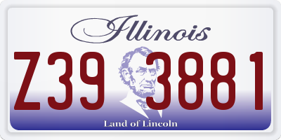 IL license plate Z393881