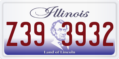 IL license plate Z393932
