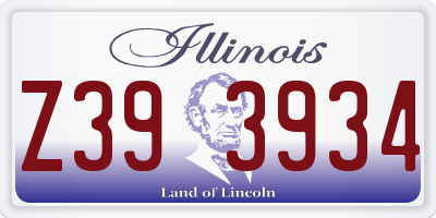IL license plate Z393934