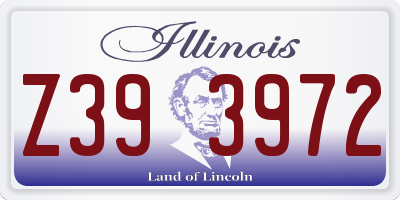IL license plate Z393972
