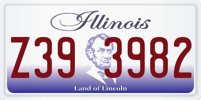 IL license plate Z393982