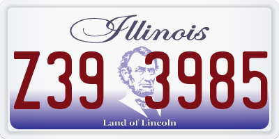IL license plate Z393985