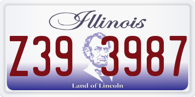 IL license plate Z393987