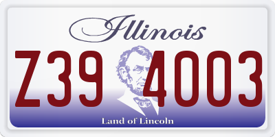 IL license plate Z394003