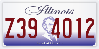 IL license plate Z394012
