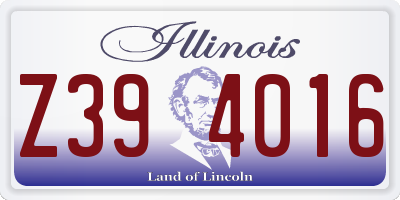 IL license plate Z394016
