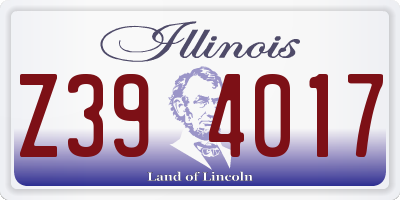IL license plate Z394017