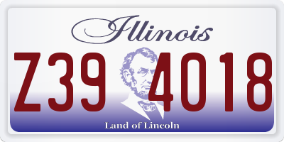IL license plate Z394018