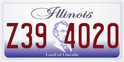 IL license plate Z394020