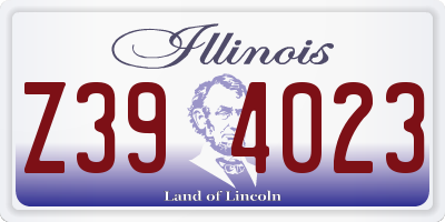 IL license plate Z394023