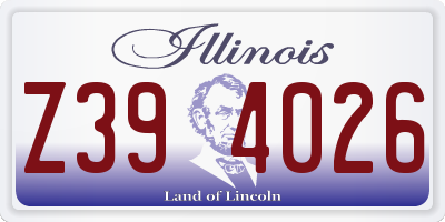 IL license plate Z394026