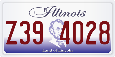 IL license plate Z394028