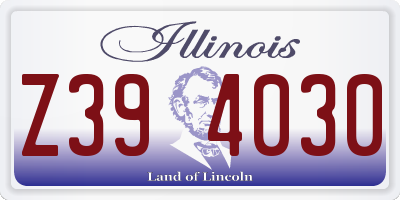 IL license plate Z394030