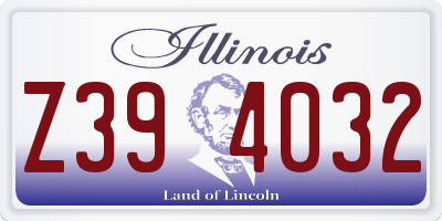 IL license plate Z394032