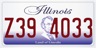 IL license plate Z394033