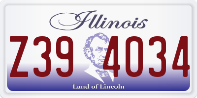 IL license plate Z394034